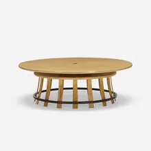 Edward Wormley, Toad Stool table, model 618T, c. 1967, ash, enameled steel, brass