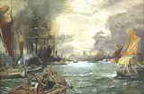 John & Elizabeth Gould, Untitled, watercolour 49 x 74cm