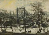 Carel, Untitled, CAREL WEIGHT (1908-1997) 'Albert Bridge' lithograph