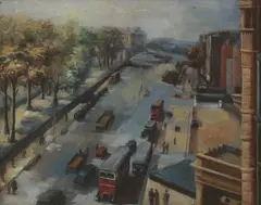 British, Untitled, BRITISH SCHOOL (20th century) Hyde Park Corner oil on board 19.5 x 23.5cm