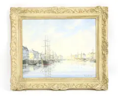 Roger Desoutter, Untitled, ‘Early Morning in the harbour’ Oil on canvas