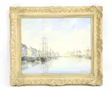 Roger Desoutter, Untitled, ‘Early Morning in the harbour’ Oil on canvas