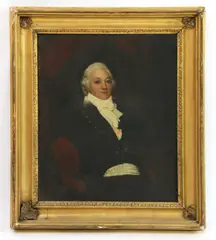 English School, Untitled, head and shoulders oil on canvas 52 x 42cm; and