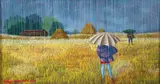 Sergio Agostini, Meeting in the Rain, 1970, oil on canvas