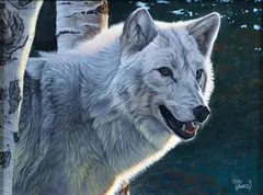 Al Agnew, Wolf, oil on board