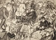 Peggy Bacon, Promenade Deck, 1920, drypoint etching on wove paper