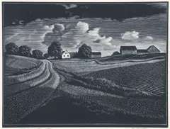Asa Cheffetz, Midsummer Vermont, 1936, wood, engraving on paper