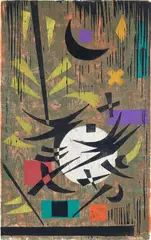 Werner Drewes, Witches Dance, 1980, color, woodcut on paper
