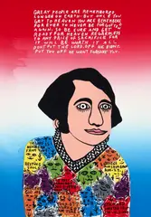 Howard Finster, Young George, Great People are Remembered..., serigraph on paper