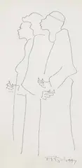 Frank Frazier, Two Figures, 1997, ink on paper