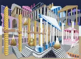 Pedro Friedeberg, The Small City, undated, screenprint on wove paper