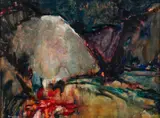 Mary Gehr, Cuchumatanes, oil and glaze on masonite panel,18.5 x 24 inches