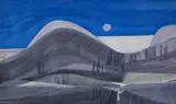 Stylized Landscape by Dorothy Young Graham, 1960, watercolor, offered Mar 2025