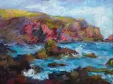Adelaide LaFond, Scotland North Sea, 1999, pastel and oil stick