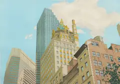 Philip Tarlow, View from 57th Street, 1987, serigraph printed in colors