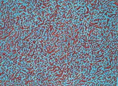 Jack Marlowe Wise, Untitled Blue and Red, gouache on paper