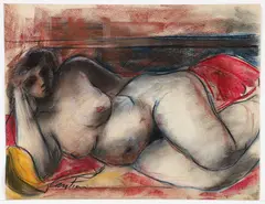 Reclining Nude by Virgil D. Cantini, pastel and chalk, offered Mar 2025
