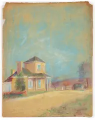 Old Petersburg Toll House by Lila Hetzel, 1924, pastel on wove paper, offered Mar 2025