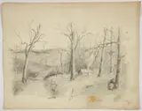 Lila Hetzel, Sketch of a Maple Sugar Camp, Somerset Co., undated, c.1930s