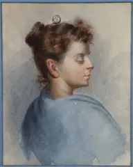 Martin Leisser, Young Woman in Profile, watercolor