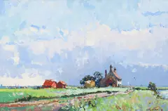Geoffrey Chatten, Halvergate Marsh, undated, oil on board