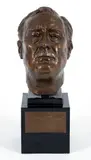 Jo Davidson, Bust of President Franklin Delano Roosevelt, FDR, 1934, cast, bronze sculpture, artist's name and date