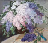 Victor Grigorievich Pusirkov, Purple and Pink Lilacs, 1998, oil on canvas