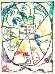 Under the Volcano, 1977, color by Pierre Alechinsky, lithograph, offered Dec 2024