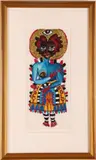 vanessa german, Holy Holy Black Madonna Painting, 2015, mixed media paint on toilet tissue