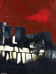 Giuseppe Guerreschi, Comignoli (Chimneys), 1957, oil on canvas