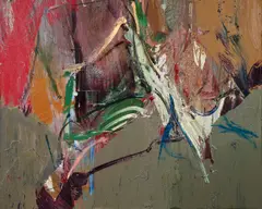 Akio Kobayashi, Leaves, circa 1965, oil on canvas
