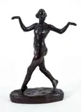 Charles Cary Rumsey, Dancing Female Nude, 1910, cast, bronze sculpture with brown patina