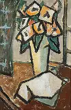 William Glen Davis, Cubist Still Life, 1977, oil and mixed media on board