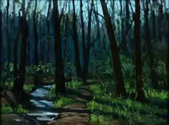 Forest Interior by Ron Donoughe, 2001, oil on canvas, offered Dec 2024