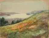 San Francisco Bay 1913 (prior to the Golden Gate Bridge) by Alice Hunt Curtis, watercolor, offered Dec 2024