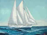 Joe Selby, Sailboat, Oil on canvas board, 1958