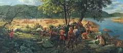 Fort Pitt Under Siege, photomechanical by Robert Griffing, lithograph, offered Oct 2024