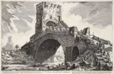 Veduta del Ponte Salario [View of the Ponte Salario] by Giovanni Battista Piranesi, etching on laid paper, , impression, offered Oct 2024