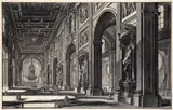 Veduta interna della Basilica di S. Giovanni Laterano [Interior View of the Basilica of St. John Lateran] by Giovanni Battista Piranesi, etching on laid paper, , impression, offered Oct 2024