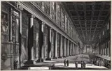 Veduta interna della Basilica di S. Maria Maggiore [Interior View of the Basilica of S. Maria Maggiore] by Giovanni Battista Piranesi, etching on heavy wove paper, , impression, offered Oct 2024