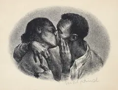 Kiss by Joseph Hirsch, 1948, lithograph, offered Oct 2024