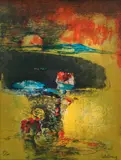 Lê Bá Đảng, Paysage a la Jonque, circa 1975, lithograph printed in colors
