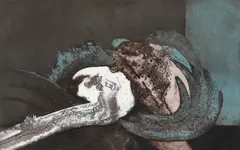 Lucio Muñoz, Composicion, 1975, etching and aquatint printed in colors