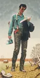 Norman Rockwell, Young Abraham Lincoln, 1976, color, lithograph