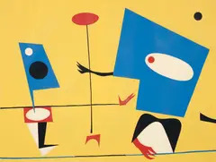 Hi Ya by Russell Twiggs, circa 1950, serigraph printed in colors, Dimensions, offered Oct 2024