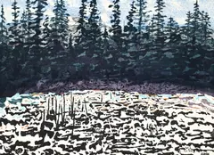 Jack Marlowe Wise, Canadian Landscape, 1995, color woodblock or, linocut