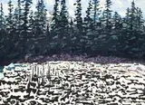 Jack Marlowe Wise, Canadian Landscape, 1995, color woodblock or