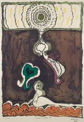 Gnomes et Gnoses III, 1974- by Pierre Alechinsky, 1975, lithograph printed in colors, offered Sep 2024