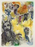 Marc Chagall, Moses Sees the Suffering of his People, From the Exodus Series, (Mourlot #446), 1966, lithograph printed in colors on Arches, H 51cm X W 37cm , from the