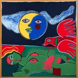 Guillaume Corneille, Femme Nue Sous la Lune, 1990, serigraph printed in colors